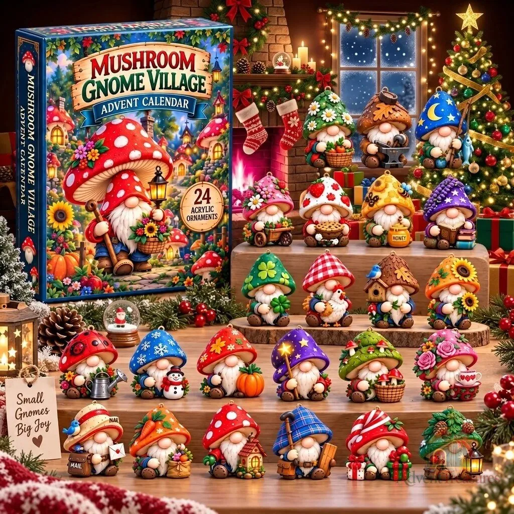 Mushroom Gnome Village Advent Calendar 2026